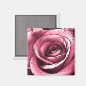 Roze Rose Magnet (Voorkant / Achterkant)