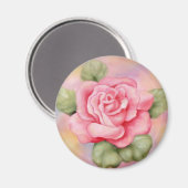 Roze Rose Magnet (Voorkant / Achterkant)