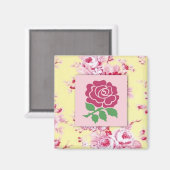 Roze Rose Magnet (Voorkant / Achterkant)