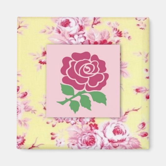 Roze Rose Magnet (Voorkant)