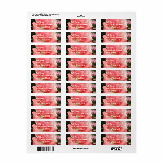 Roze Rose Mailing Label (Full Sheet)