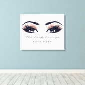 Roze Rose Makeup Artist Beauty Damask Lashes Canvas Afdruk (Insitu (Houten vloer))