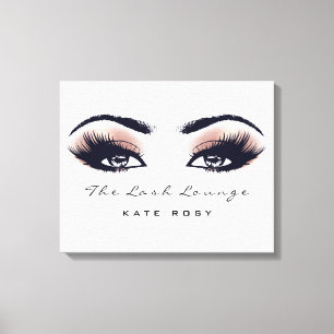 Roze Rose Makeup Artist Beauty Damask Lashes Canvas Afdruk