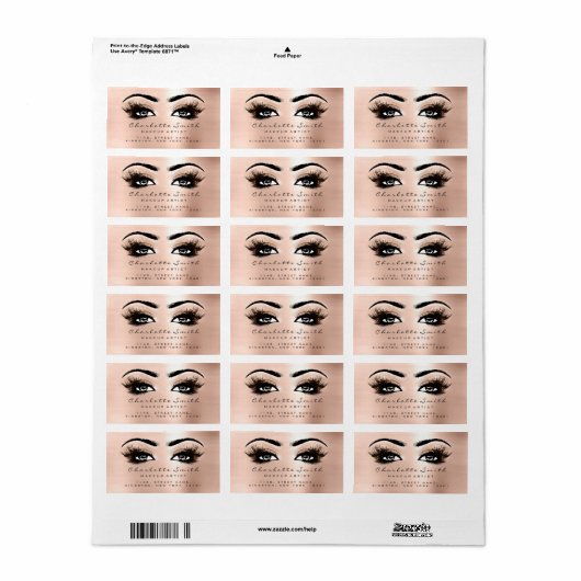Roze Rose Makeup Lashes Stylst Beauty RSVP Etiket (Full Sheet)
