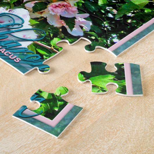 Roze Rose Mallow Hibiscus Jigsee Puzzle Legpuzzel (Zijkant)