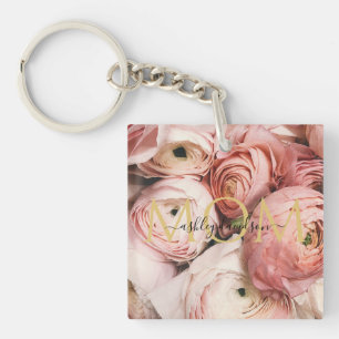 Roze Rose mam Foto Sleutelhanger