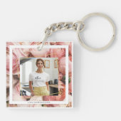 Roze Rose mam Foto Sleutelhanger (Achterkant)