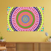Roze Rose Mandala Art Stretted Canvas Afdruk (Insitu (Woonkamer))