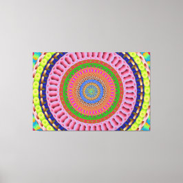 Roze Rose Mandala Art Stretted Canvas Afdruk