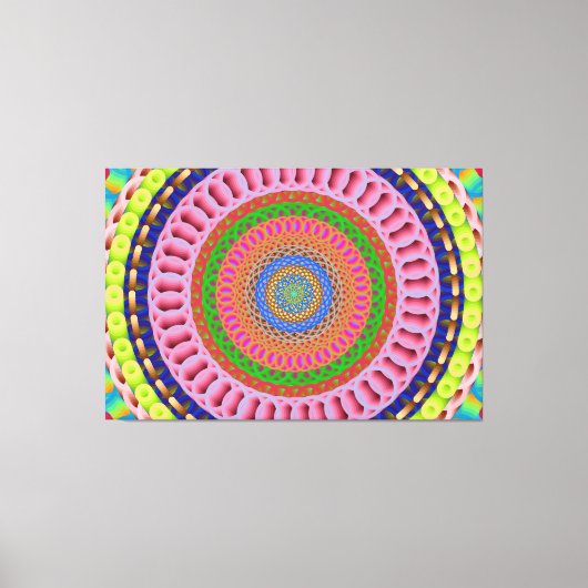 Roze Rose Mandala Art Stretted Canvas Afdruk (Voorkant)