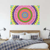 Roze Rose Mandala Art Stretted Canvas Afdruk (Insitu (Slaapkamer))