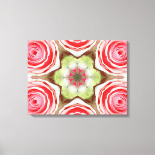 Roze Rose Mandala Canvas Afdruk