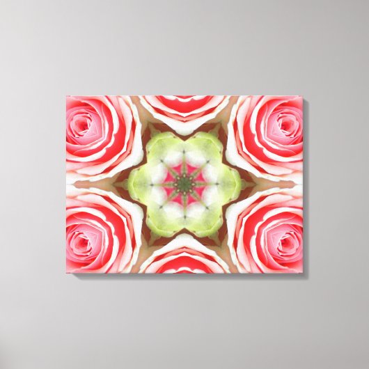 Roze Rose Mandala Canvas Afdruk (Voorkant)