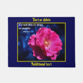 Roze Rose Mark 10:27 Inspirerend quote Deurmat (Voorkant)