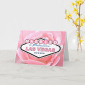 Roze Rose MARRIED in Las Vegas Kaart (Gele Bloem)