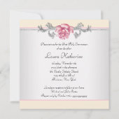 Roze Rose Meisjes Eerste Communie Kaart (Achterkant)