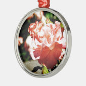 Roze Rose Metalen Ornament (Links)