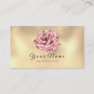 Roze Rose Metallic Lux Champagne Gold Glass Visitekaartje