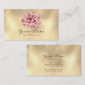 Roze Rose Metallic Lux Champagne Gold Glass Visitekaartje (Voorkant / Achterkant)