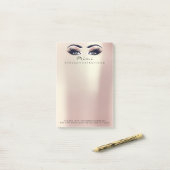 Roze Rose Metallic Peach Name Web Telefoon Post-it® Notes (Op bureau)