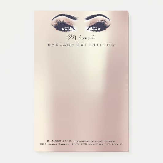 Roze Rose Metallic Peach Name Web Telefoon Post-it® Notes (Voorkant)