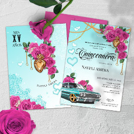 Roze Rose Milagro Hart Chola Lowrider Quinceanera Kaart