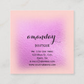 Roze Rose Mode Blog Cloth Hanger Roos Vierkante Visitekaartje (Achterkant)