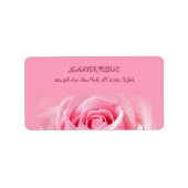 Roze Rose Modern Elegant Sjabloon Floral Adres Etiket (Voorkant)