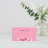 Roze Rose Modern Hand Script Tekst Elegant Eenvoud Visitekaartje (Staand voorkant)