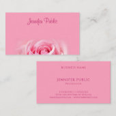 Roze Rose Modern Hand Script Tekst Elegant Eenvoud Visitekaartje (Voorkant / Achterkant)