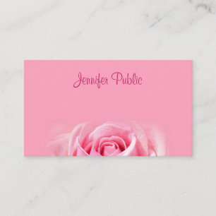 Roze Rose Modern Hand Script Tekst Elegant Eenvoud Visitekaartje
