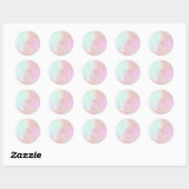 Roze Rose Moeder Pearl Blush Metallic Monogram Ronde Sticker (Vel)