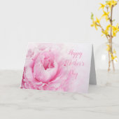 Roze Rose Moederdag Kaart (Gele Bloem)