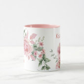 Roze Rose Monogram Naam Vrouwen Mok (Midden)