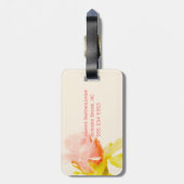 Roze Rose Monogrammed Bagagelabel (Achterkant verticaal)