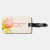 Roze Rose Monogrammed Bagagelabel (Achterkant horizontaal)