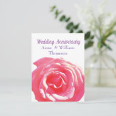 Roze Rose mooi Jubileum uitnodigingen (Staand voorkant)