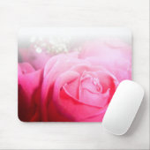 Roze Rose Mousepad Muismat (Met muis)