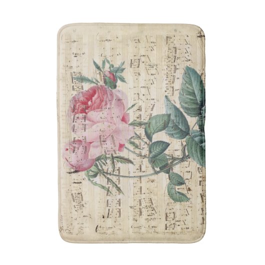 Roze Rose Music Dream Badmat (Voorkant Verticaal)