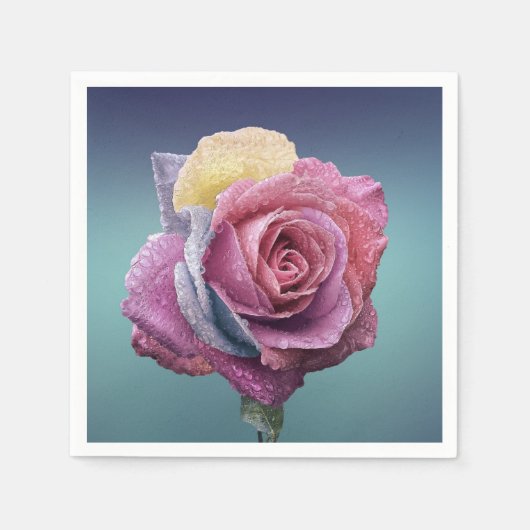 Roze Rose Napkins Servet (Voorkant)