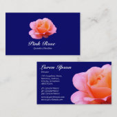 Roze Rose - Navy Blue Visitekaartje (Voorkant / Achterkant)
