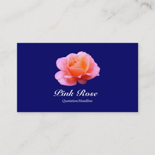 Roze Rose - Navy Blue Visitekaartje (Voorkant)