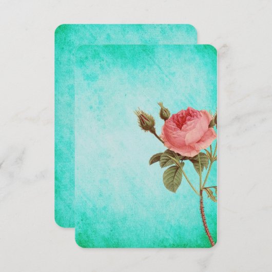 Roze Rose Notecard Bedankkaart (Voorkant / Achterkant)