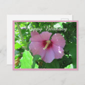 Roze Rose of Sharon Foto Birthday Briefkaart (Voorkant / Achterkant)