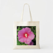 Roze Rose of Sharon Waterdrops Petals Naam Tote Bag (Voorkant)