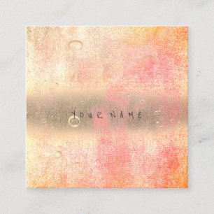 Roze Rose Ombre Abstract Water Linen Balls Vierkante Visitekaartje