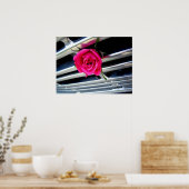 Roze Rose op Grill Poster (Keuken)
