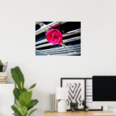 Roze Rose op Grill Poster (Thuiskantoor)