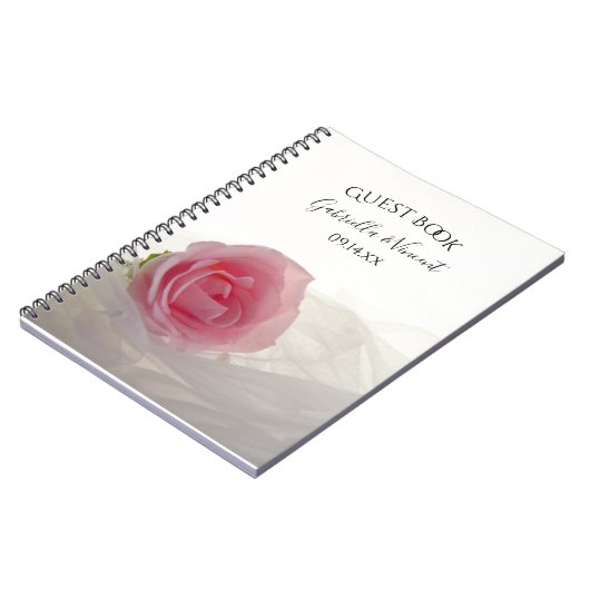 Roze Rose op het witte huwelijk Notitieboek (Linkerzijde)