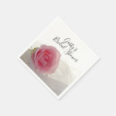 Roze Rose op wit Vrijgezellenfeest Servet (Hoek)